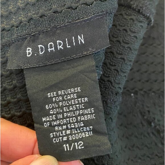 B. Darlin Black Strapless Mini Dress Tiered Stiff Material Size 11/12 - Picture 3 of 11